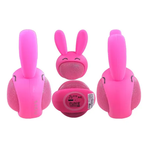 Caixa De Som Bluetooth Orelhinha Coelho Rosa 3h 3w 110v/220v Foto 1