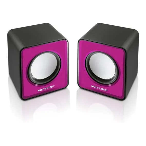 Caixa De Som Mini 3w Usb 2.0 Rosa Sp198 - Multilaser Foto 1