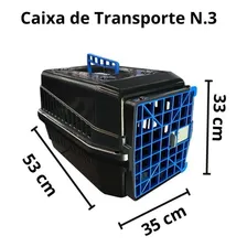 Caixa De Transporte N3 Cachorro Gato Cão Medios A Grandes Cor Azul Foto mini  2