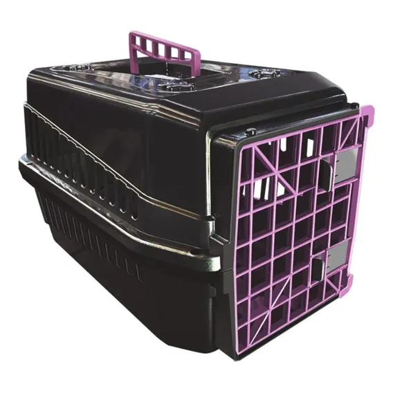 Caixa De Transporte N3 Cachorro Gato Cão Raças Medias Grande Cor Rosa Foto 1