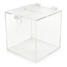 Caixa Em Acrílico Sugestão 15x15cm Transparente Sorteio Foto mini  3