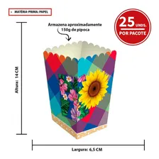 Caixa Embalagem Pipoca Doce Salgada Festa Junina Resistente Foto mini 2