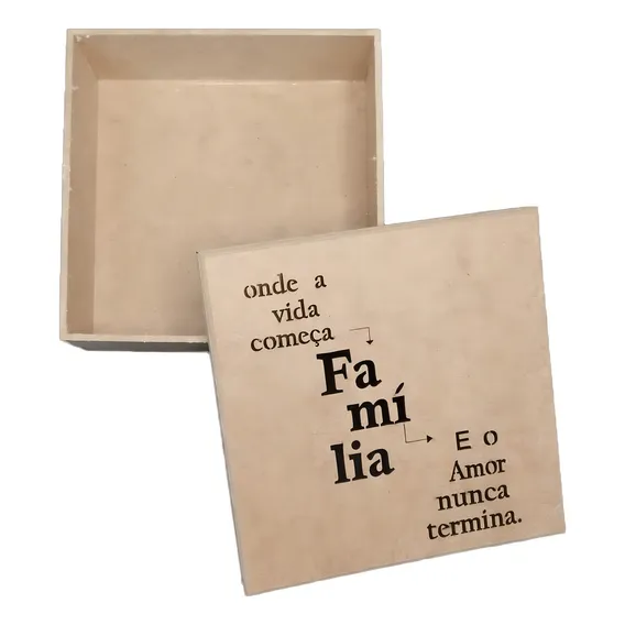 Caixa Embalagem Presente Familia Em Mdf Noivos Casamento Foto 1