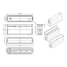 Caixa Embutir Mesa M贸veis 3 Tomada 10a Slim Preta Com Fundo Cor Branco Foto mini 3