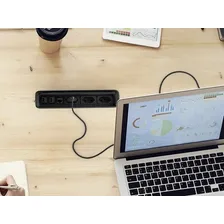 Caixa Embutir Mesa M贸veis 3 Tomada 10a Slim Preta Com Fundo Cor Branco Foto mini 2