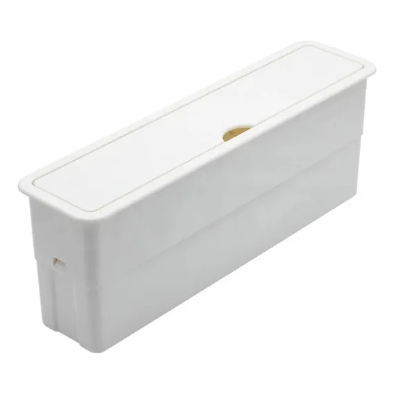 Caixa Embutir Mesa M贸veis 3 Tomada 10a Slim Preta Com Fundo Cor Branco Foto 1