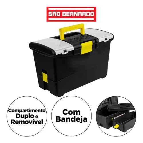 Caixa Ferramentas C/organizador  Preto São Foto 1