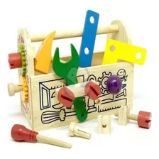 Caixa Ferramentas Madeira Gire E Crie Brinquedo Educativo Foto mini 1