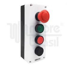 Caixa Furo 22mm 4 Botoes 1na 1nf 1na Emergencia Trava Foto  mini 1