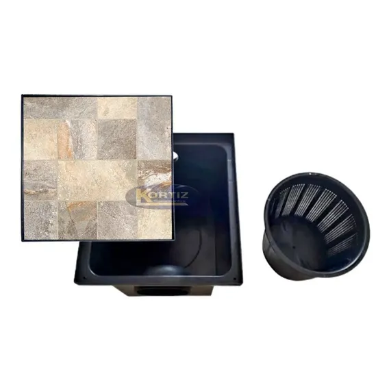 Caixa Gordura Cesto P/ Limpeza Tampa Oculta Cola Porcelanato Foto 1