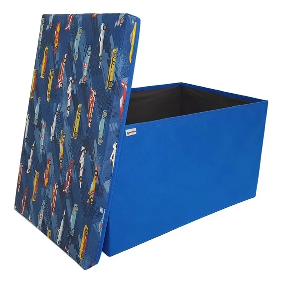 Caixa Grande Organiza Brinquedo Educativo Multiuso 60x40x35 Foto 1
