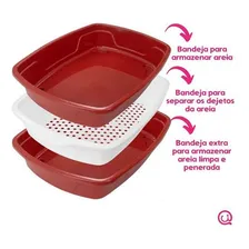 Caixa Higienica Cat Clean Gatos 3 Peças Vermelho Foto mini 3