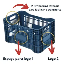 Caixa Hortifruti Vazada Grande Com 4 Peças Cor Azul Foto mini 2