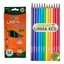 Caixa Lápis De Cor 12 Cores Grande Leo Eco Atacado Foto mini  2