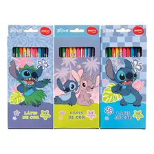 Caixa Lápis De Cor Stitch 12 Cores - Molin Foto mini 4