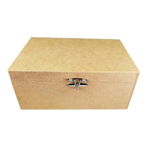 Caixa Lisa C/ Dobradiça Fecho 30x20x13 Mdf Madeira Gravação Foto 1