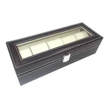 Caixa Maleta Estojo Guarda 6 Rel贸gio Grande Couro Ecol贸gico Foto mini 1