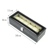 Caixa Maleta Estojo Guarda 6 Rel贸gio Grande Couro Ecol贸gico Foto mini 4