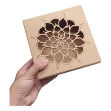 Caixa Mandala Flor Em Mdf Cru 15x15x5 Foto mini 2