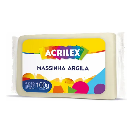 Caixa Massinha Argila Acrilex - 6 Pct 100 Gramas Cada Foto 1