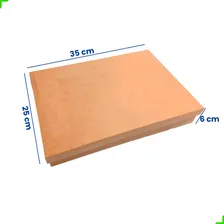 Caixa Mdf Cru Presentear 35x25x6 Lisa Madeira Simples Foto mini 4