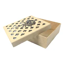 Caixa Mdf Natural De Presente Rosa Com Losango Média Foto mini 1