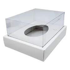 Caixa Meio Ovo De Colher Com Moldura 250g Branca 50 Und Assk Foto  mini 1