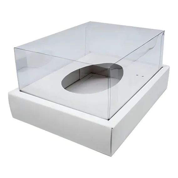 Caixa Meio Ovo De Colher Com Moldura 250g Branca 50 Und Assk Foto 1
