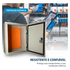 Caixa Metalica Quadro Painel Comando 50x40x20 Autack Hermetico Sobrepor S/ Flange 500x400x200 Foto mini 4