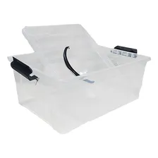 Caixa Organizadora 12,4 L Plástica Transparente Com Travas Foto mini 2