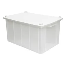 Caixa Organizadora 61 Litros Grande Com Tampa 32x39x62cm Cor Branco Foto mini 1