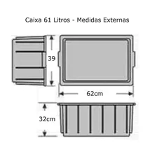 Caixa Organizadora 61 Litros Grande Com Tampa 32x39x62cm Cor Branco Foto mini 2