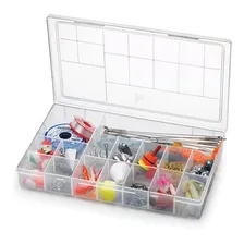 Caixa Organizadora Bijuterias Perolas 16 Divis贸rias Grande Cor Transparente Liso Foto mini 1