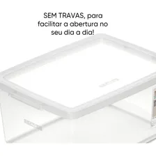 Caixa Organizadora Com Trava 7,5 L Cristal Ordene Liso Foto mini  2