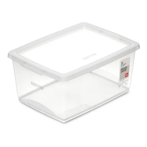 Caixa Organizadora Com Trava 7,5 L Cristal Ordene Liso Foto 1