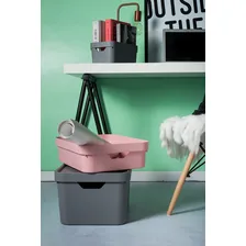 Caixa Organizadora Grande Com Tampa Marca Ou Cor Chumbo Fumê Foto  mini 1