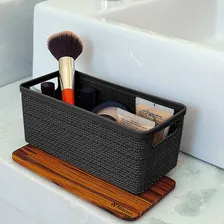 Caixa Organizadora Grande Decorativa Prática Tampa Madeira Foto mini 3