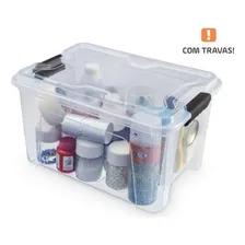 Caixa Organizadora Translucida 20 Litros C/ Trava 388 Usual Foto mini  3