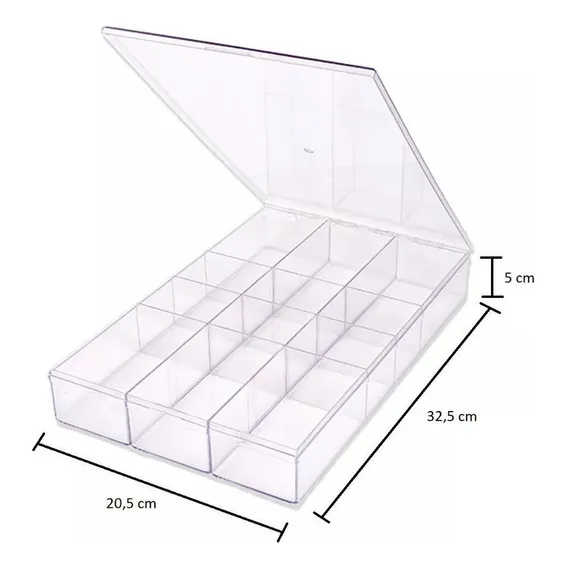 Caixa Organizadora Transparente - Divisórias Modulares Foto 1