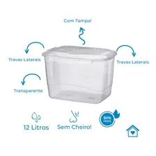 Caixa Organizadora Transparente Grande Alta 12 Litros Foto mini 4