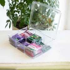 Caixa Para Chá Com 6 Divisórias Cor Cristal Foto mini 4