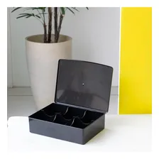 Caixa Para Chá Com 6 Divisórias Cor Preto Foto mini 3