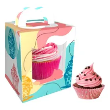 Caixa Para Cupcake (individual) 8,5x8,5x10cm - 10 Unidades Foto mini 4