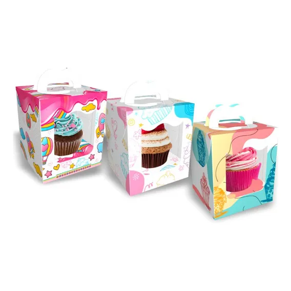 Caixa Para Cupcake (individual) 8,5x8,5x10cm - 10 Unidades Foto 1