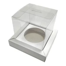 Caixa Para Panetone 10x10x12cm Branco Com Borda Kit 30und Foto  mini 1