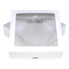 Caixa Para Presente Branca Visor 15x15x4 Tampa E Fundo 20 Un Foto mini  2
