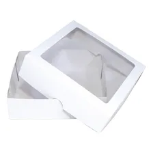 Caixa Para Presente Branca Visor 15x15x4 Tampa E Fundo 20 Un Foto mini  3
