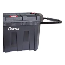 Caixa Plástica Baú Com Rodas 24'' 62544 - Cortag Cor Preto Foto mini 3