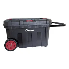 Caixa Plástica Baú Com Rodas 24'' 62544 - Cortag Cor Preto Foto mini 1