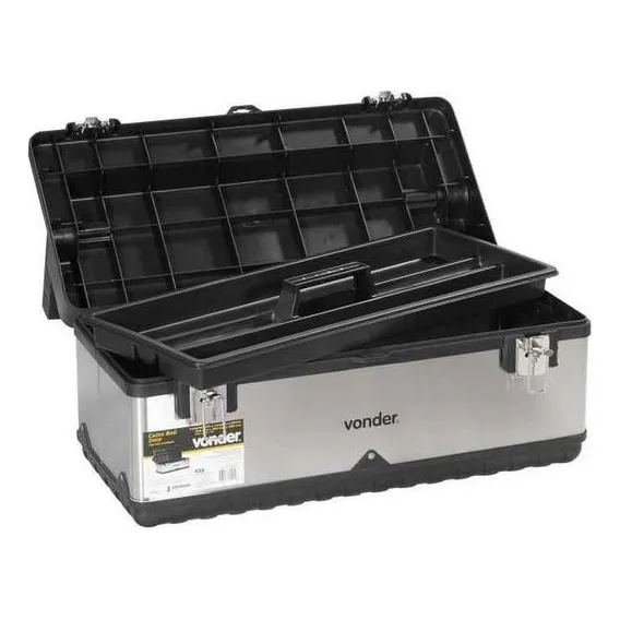 Caixa Plástica Com Reforço Inox Baú [ Cbi 025 ] - Vonder Foto 1